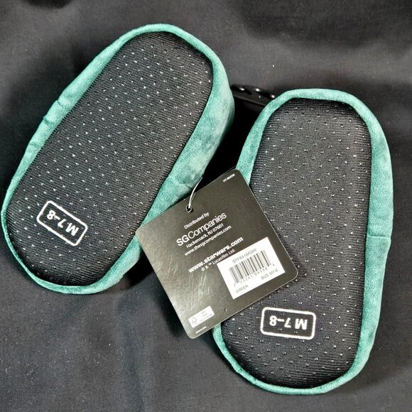 Star Wars Mandalorian Boba Fett Kids Sz 7/8 Slippers Green Red Gripper Shoes - Picture 4 of 6